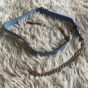 Replacement muted blue chain detail crossbody strap thin adjustable